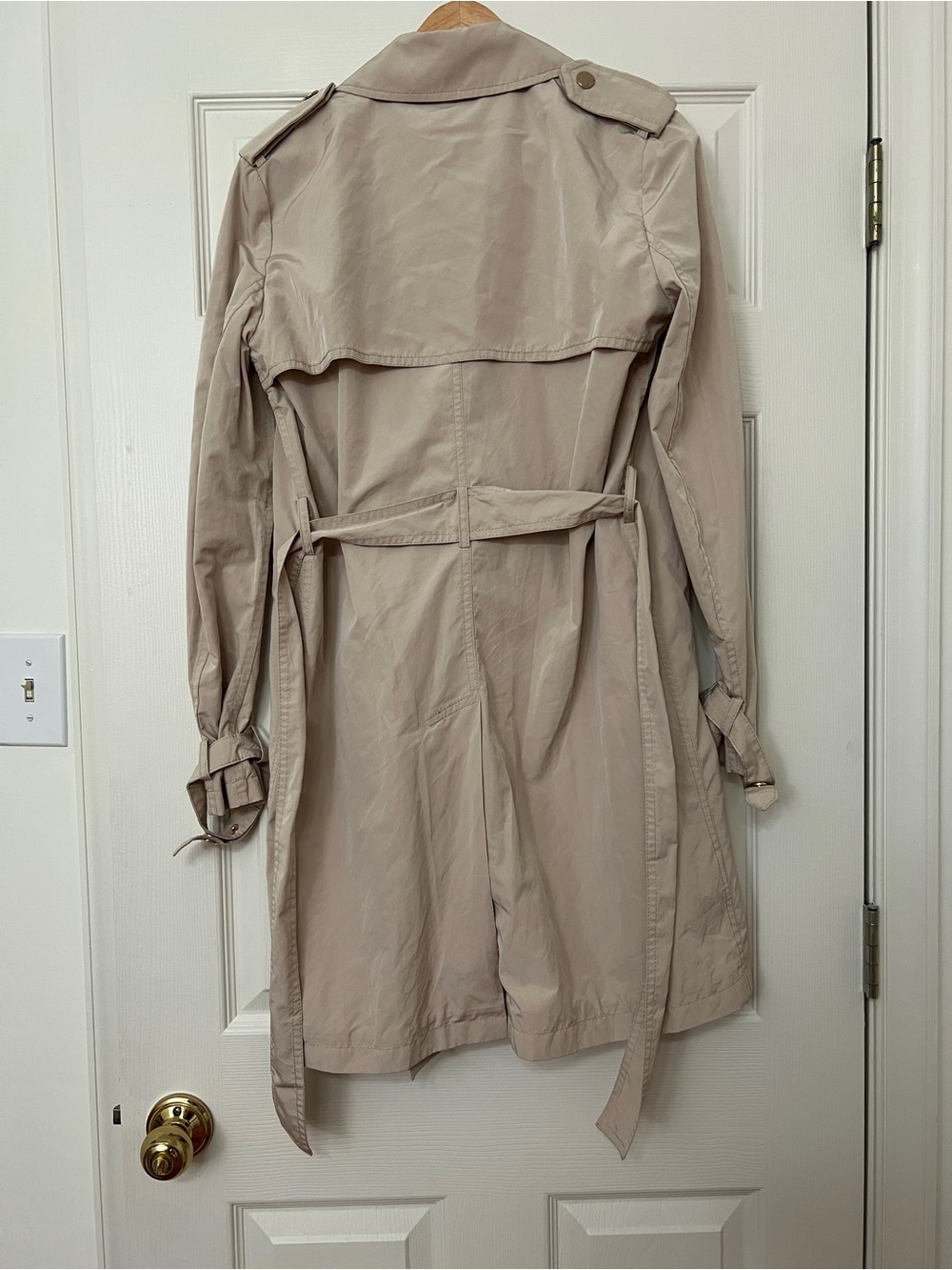 Mango Light Beige Trench Coat with Belt Tie Size XS - Picture 5 of 5
